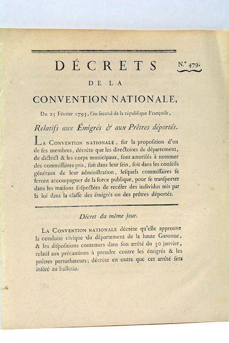 DÉCRETS de la Convention Nationale Du 25 Février 1793, l'an …