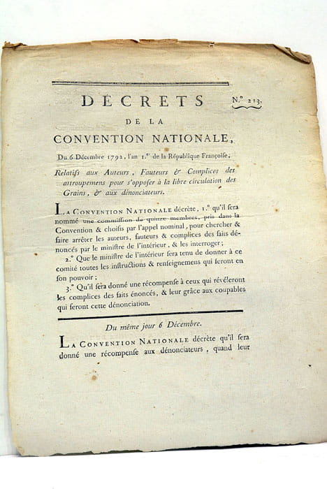 DÉCRETS de la Convention Nationale, du 6 décembre 1792, l'an …