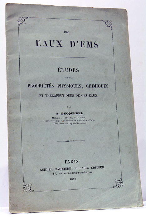 Des eaux d'Ems. Etudes sur les propriétés physiques, chimiques et …