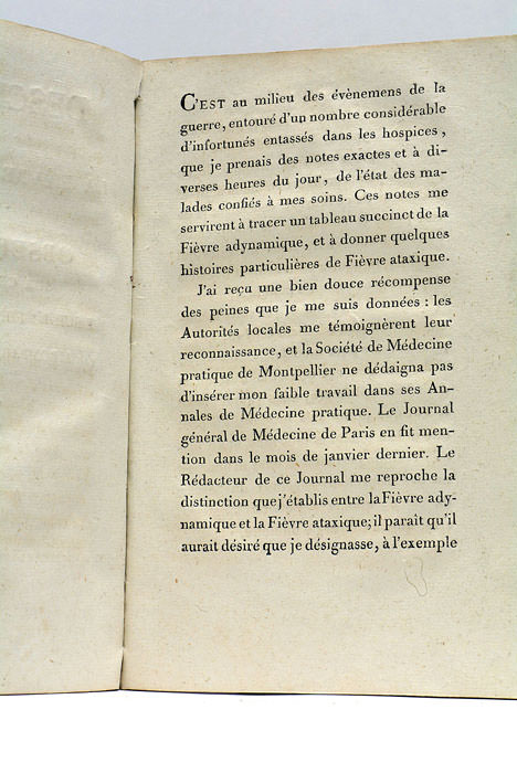Description de la Fièvre Adynamique, et Observations sur cette fièvre …