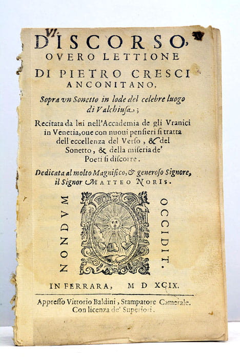 Discorso overo Lettione Sopra un Sonetto in lode del celebre …
