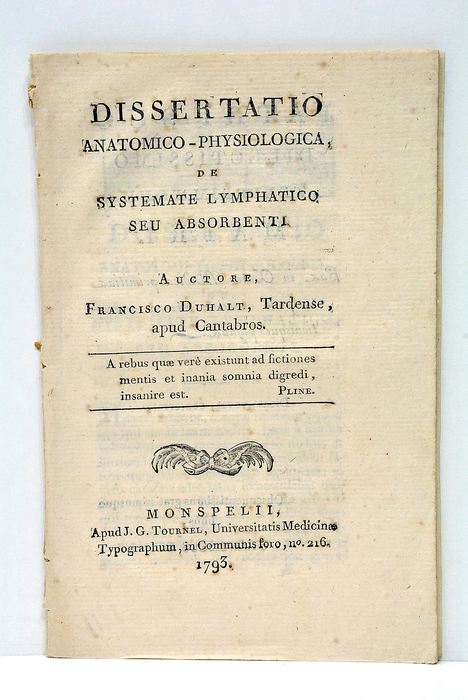 Dissertatio Anatomico-Physiologica de Systemate Lymphatico, seu Absorbenti.