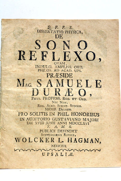 Dissertatio physica de Sono Reflexo…