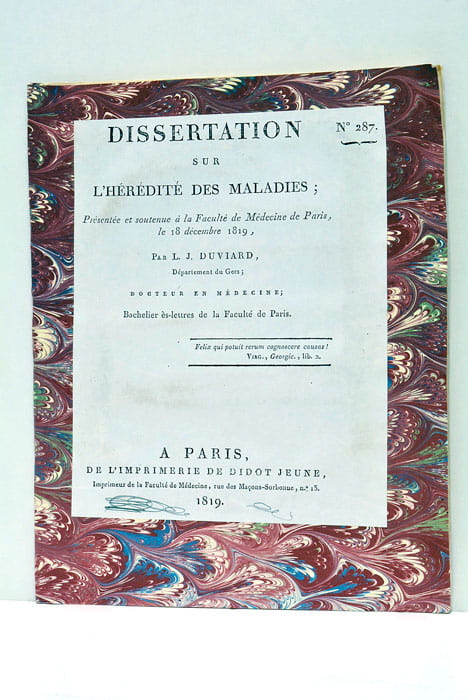 Dissertation sur l’hérédité des Maladies.