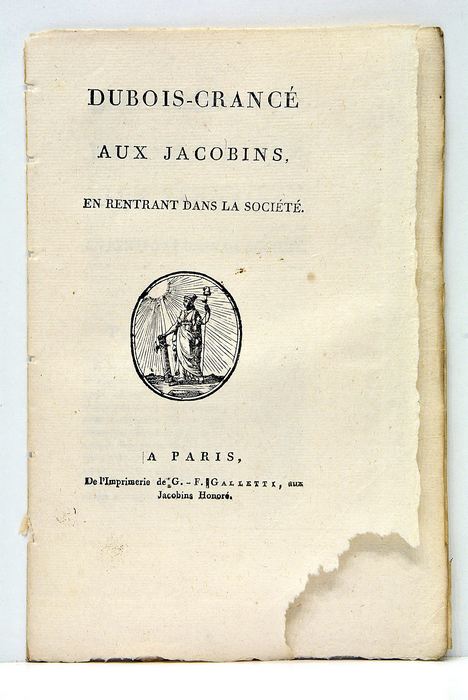 DUBOIS-CRANCÉ AUX JACOBINS, en rentrant dans la société.