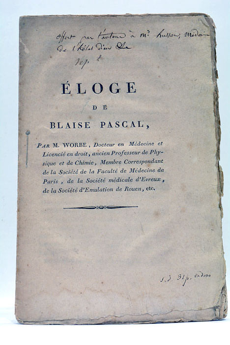 Eloge de Blaise Pascal.