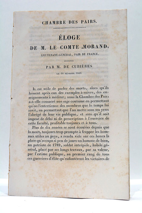 Eloge de M. le Comte Morand, Lieutenant-Général, Pair de France.