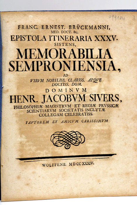 Epistola Itineraria XXXV. Sistens, Memorabilia Semproniensia, ad Virum Nobiliss. Clariss. …