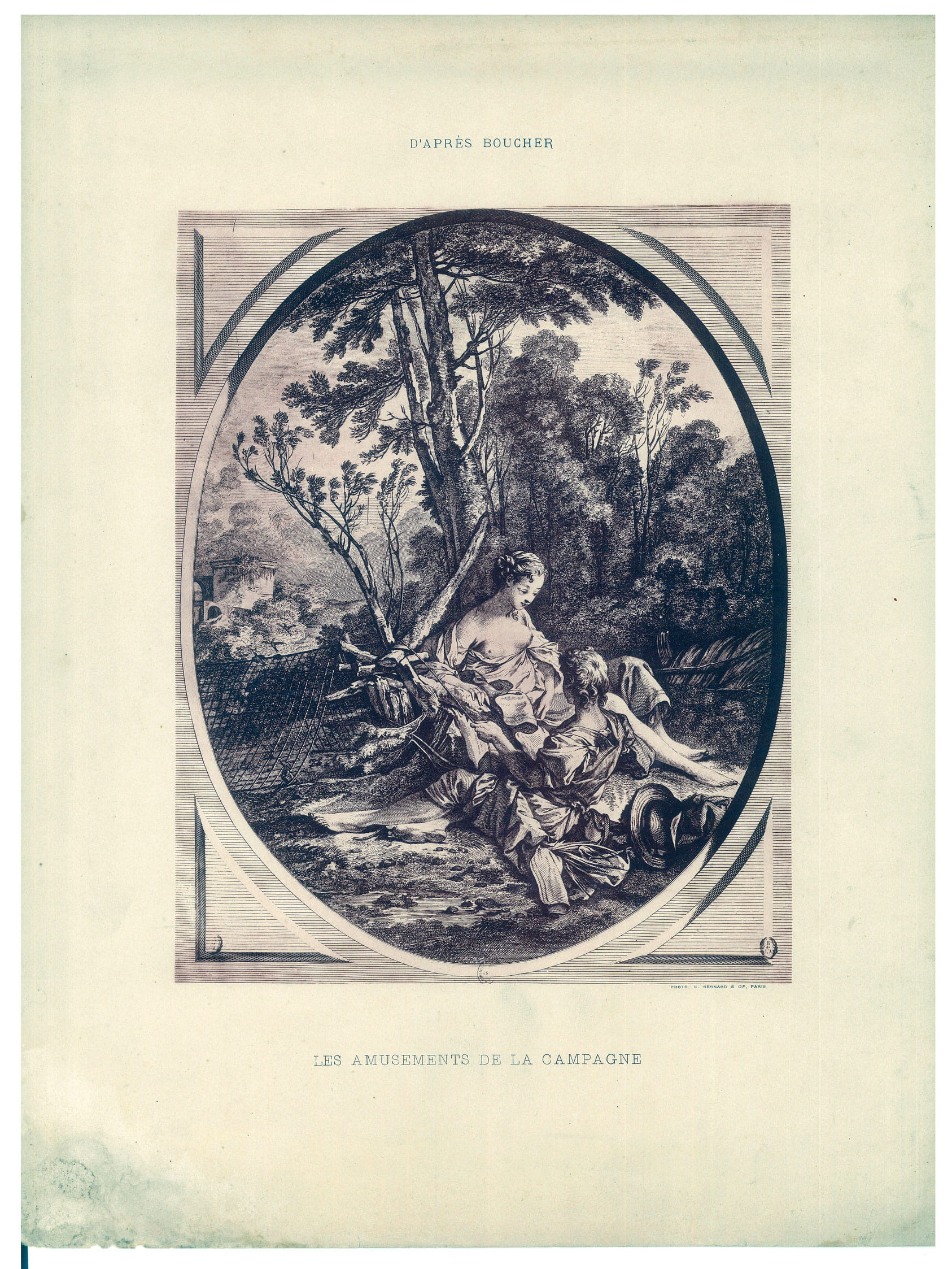 Estampe de la gravure de Jean Daullé "Les amusements de …