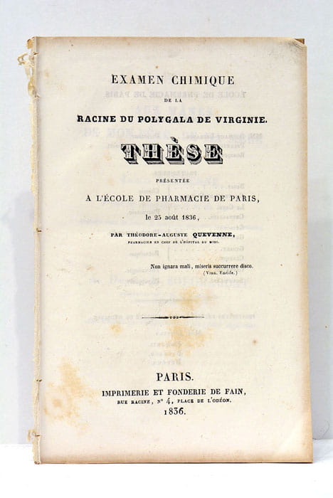Examen Chimique de la Racine du Polygala de Virginie. Thèse …