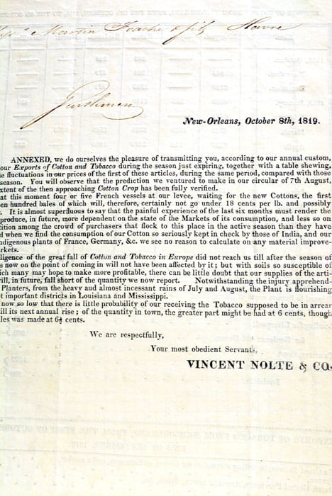Exports of cotton from New-Orleans, from the 10th October, 1818, …