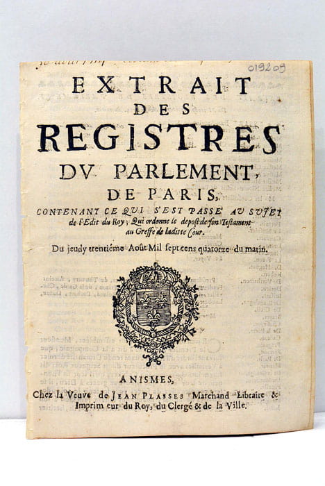 EXTRAIT DES REGISTRES du Parlement de Paris, contenant ce qui …