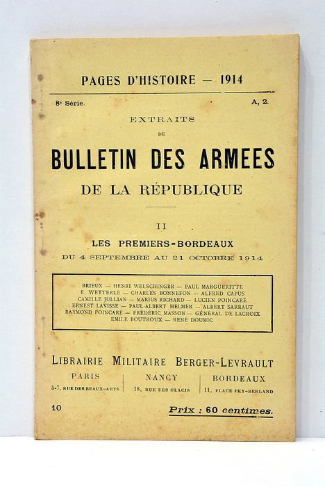 EXTRAITS DU bulletin des armées de la République. Les premiers-Bordeaux.
