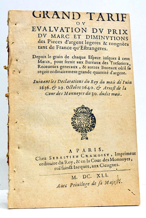 GRAND TARIF ou Evaluation du Prix du Marc et Diminutions …