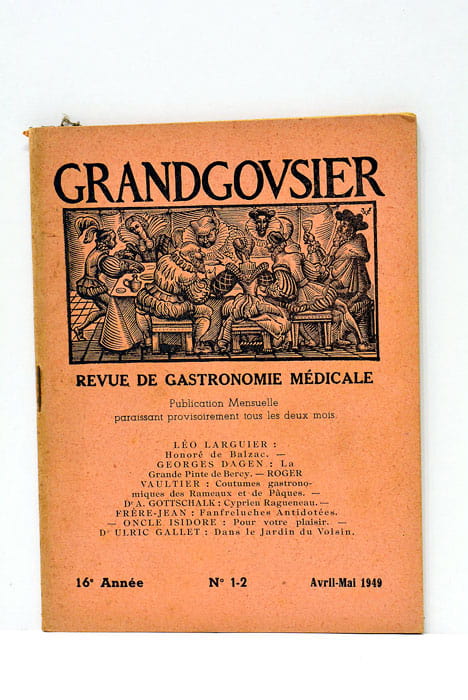 GRANDGOVSIER. REVUE de gastronomie médicale.