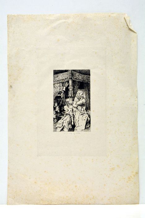 Gravure d'après le dessin de Henri Pille illustrant l'ouvrage "Treize …