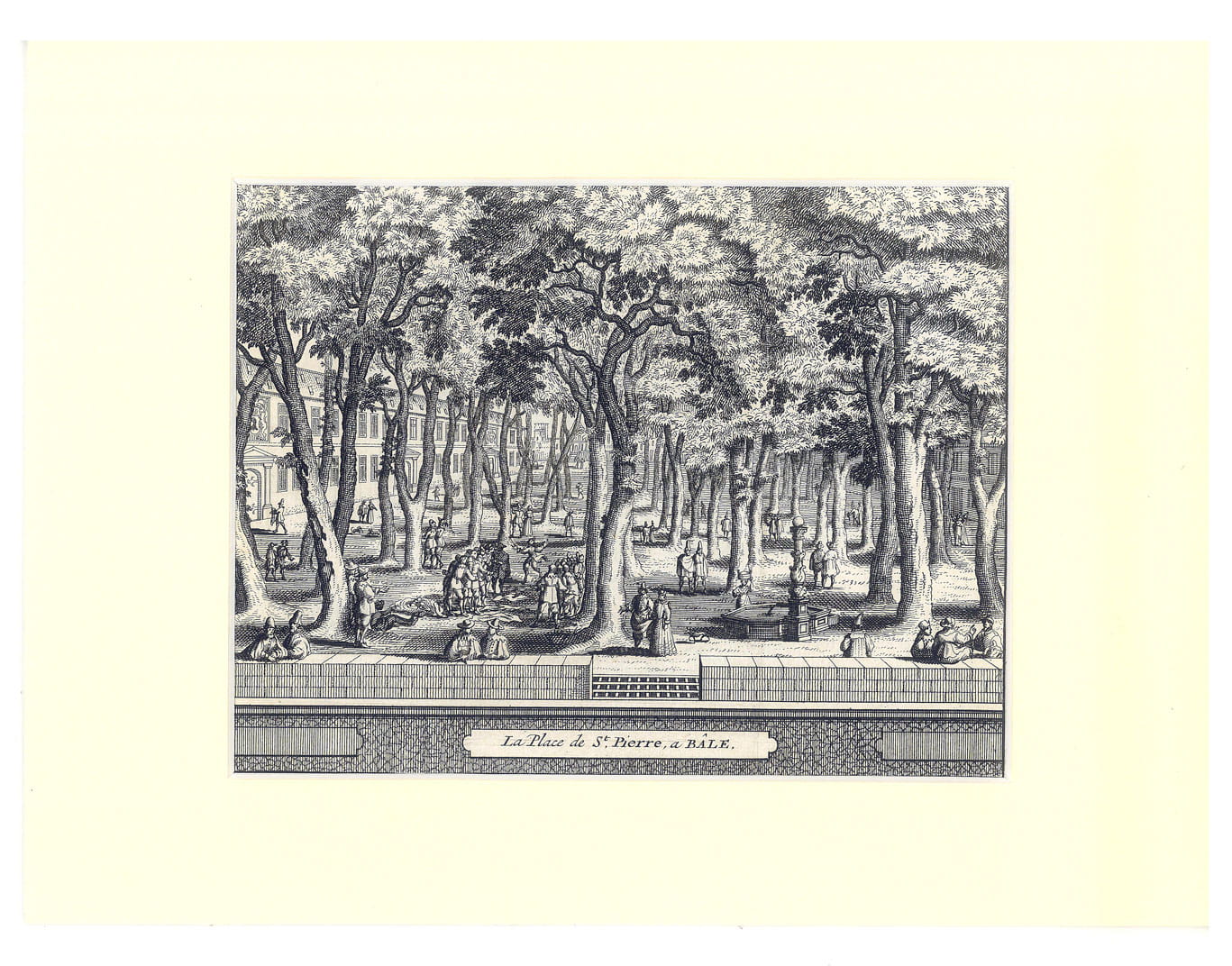 GRAVURE D'UNE VUE du XVIIe de la place de Saint-Pierre …