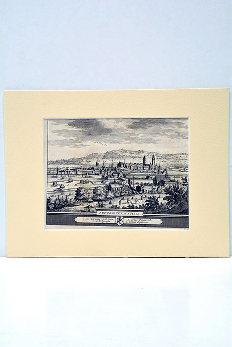 GRAVURE D'UNE VUE du XVIIe de la ville de Bremgarten …