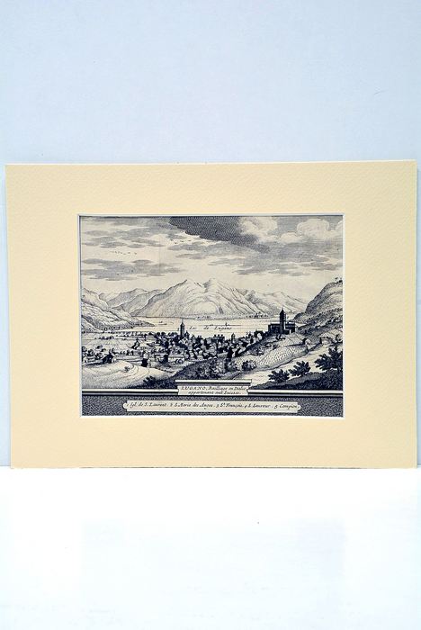 GRAVURE D'UNE VUE du XVIIe de la ville de LUGANO, …