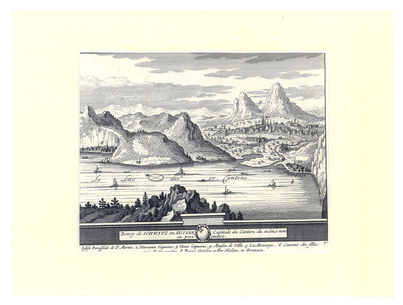 GRAVURE D'UNE VUE du XVIIe du Bourg de Schwitz en …
