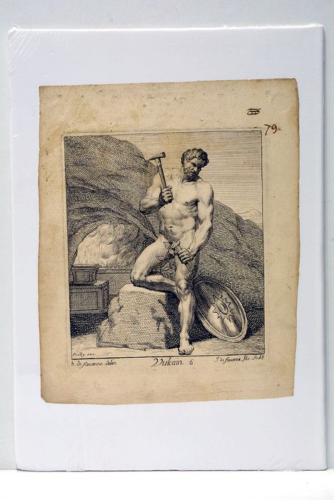 GRAVURE de Vulcain n·6, figure mythologique, par J.Defauanne d'après le …