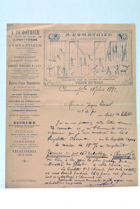 Gymnastique. Fabrication d'Agrès, d'Engins, D'appareils.