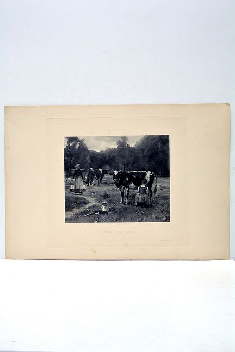 Heliogravure L'heure de la traite d'après l'oeuvre du peintre naturaliste …