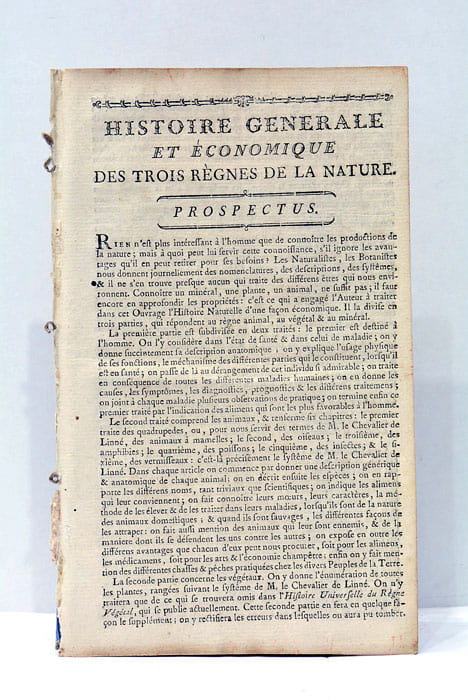 HISTOIRE Générale et Economique des Trois Règnes de la Nature. …