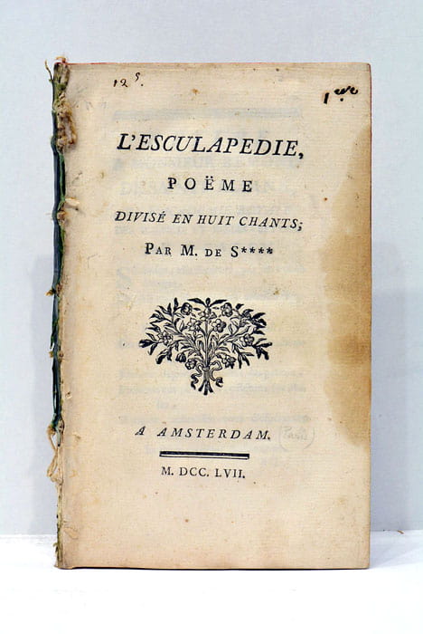 L'Esculapedie, Poëme divisé en huit chants; Par M. de S***.