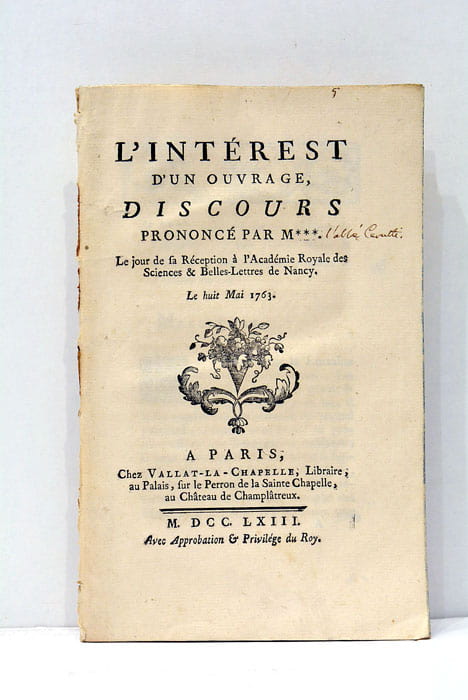 L'Interest d'un Ouvrage.