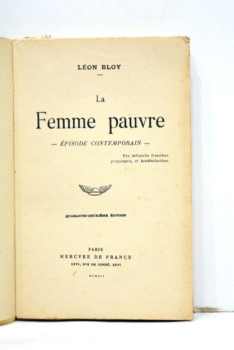 La femme pauvre. Episode contemporain. Quarante-deuxième édition.