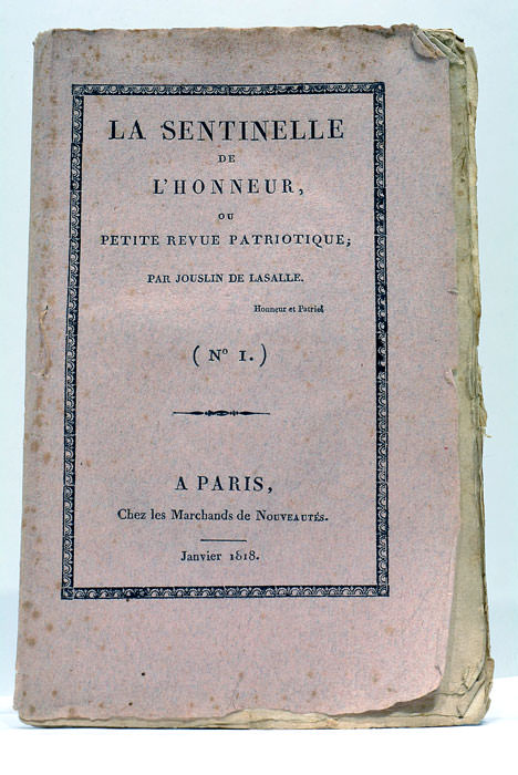 La Sentinelle de l’Honneur, ou Petite Revue Patriotique. (N° 1).