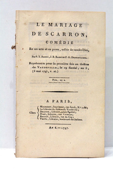 Le mariage de Scarron, comédie en un acte et en …