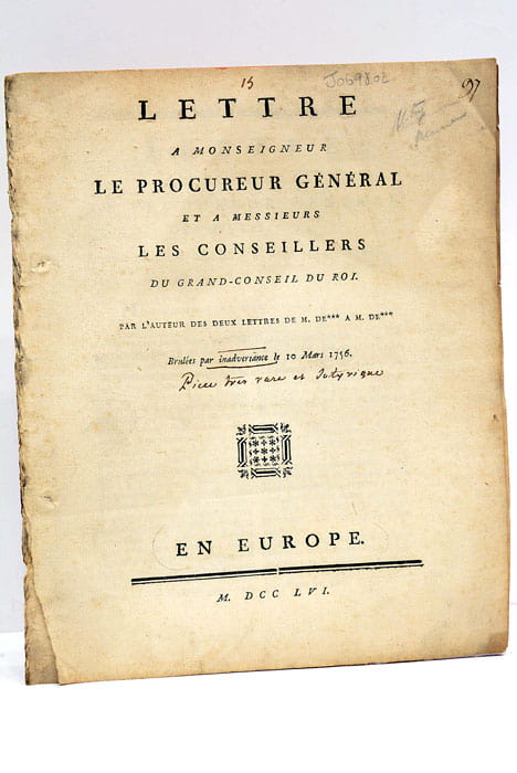 LETTRE À MONSEIGNEUR LE PROCUREUR GËNËRAL et à Messieurs Les …
