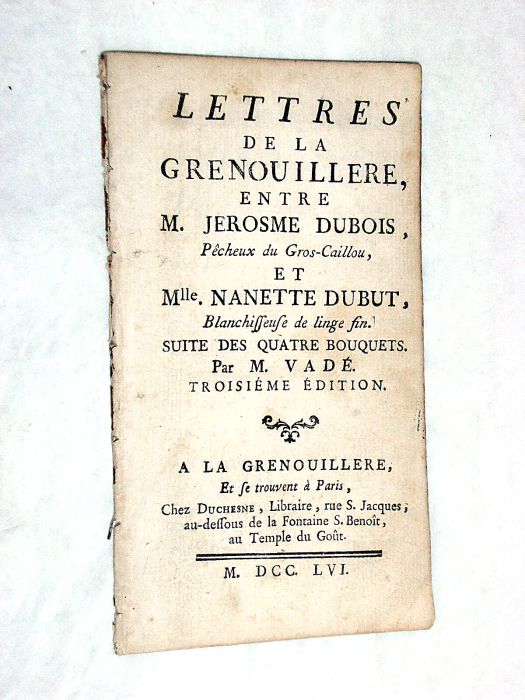 Lettres de la Grenouillère, entre M. Jerosme Dubois, Pêcheux du …