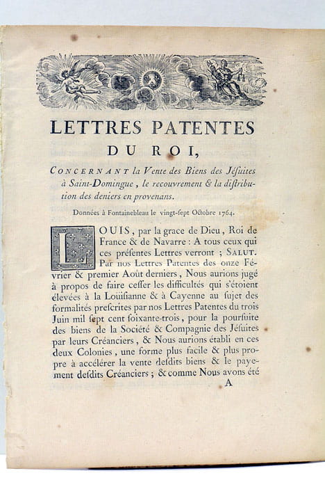 LETTRES PATENTES du Roi concernant la Vente des Biens des …