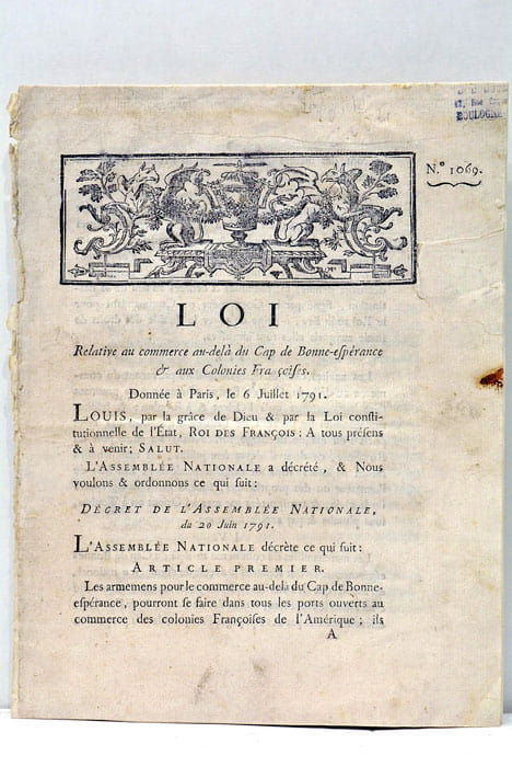 LOI RELATIVE AU COMMERCE au-delà du Cap de Bonne Esperance …