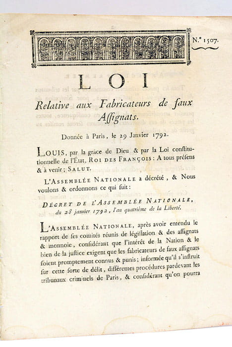 Loi rélative aux fabricants de faux Assignats.