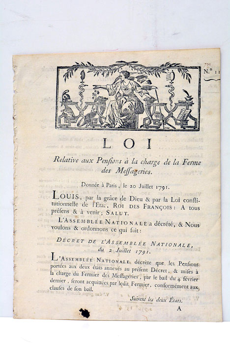 LOI relative aux Pensions à la charge des Messageries.