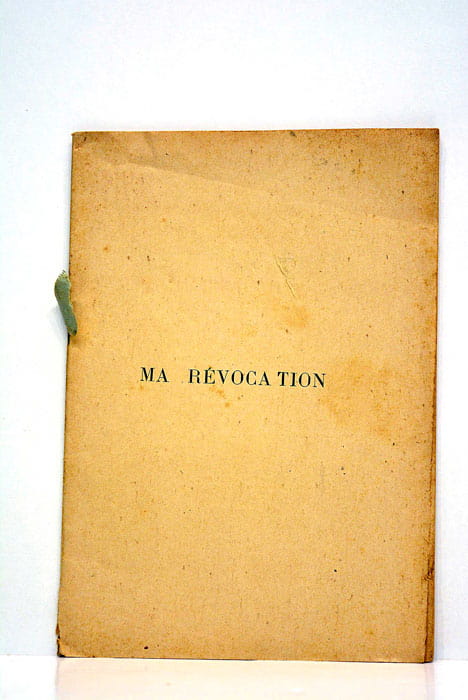 Ma Révocation.