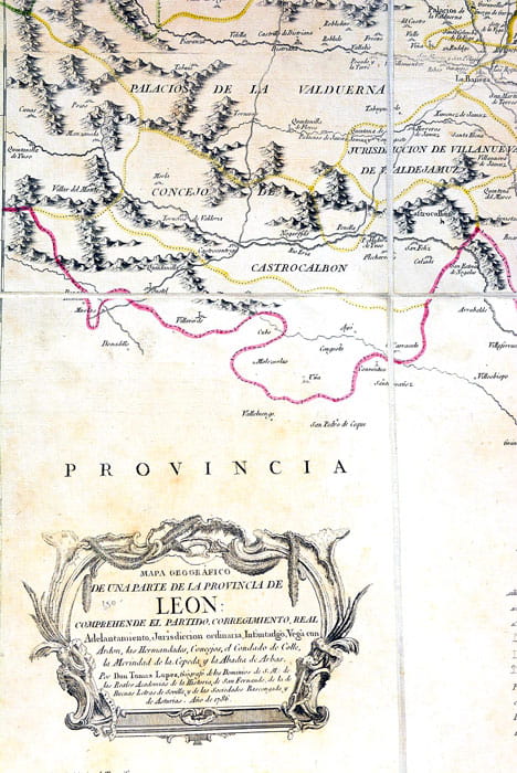 Mapa Geográfico de una parte de la provincia de León: …