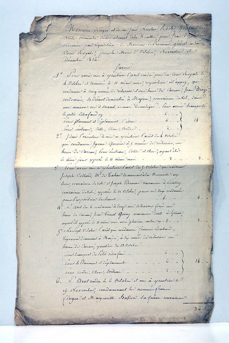 MEMOIRE de ce qui est dû au sieur Nicolas Koch, …