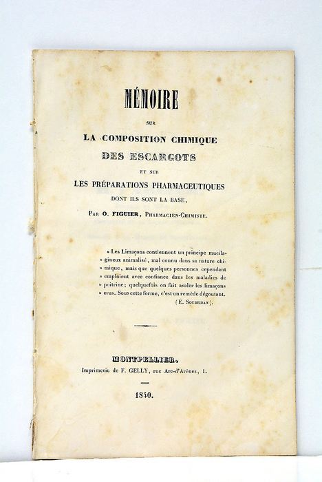 Mémoire sur la Composition Chimique des Escargots et sur les …