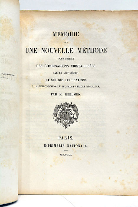 Mémoire sur une nouvelle méthode pour obtenir des combinaisons cristallisées …