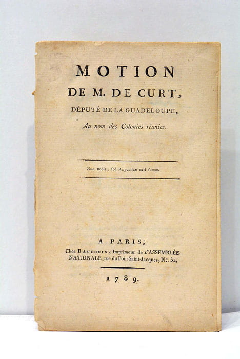 Motion de M. De Curt, Député de la Guadeloupe au …