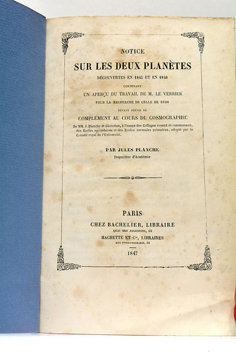 Notice sur les deux planètes découvertes en 1845 et 1846 …