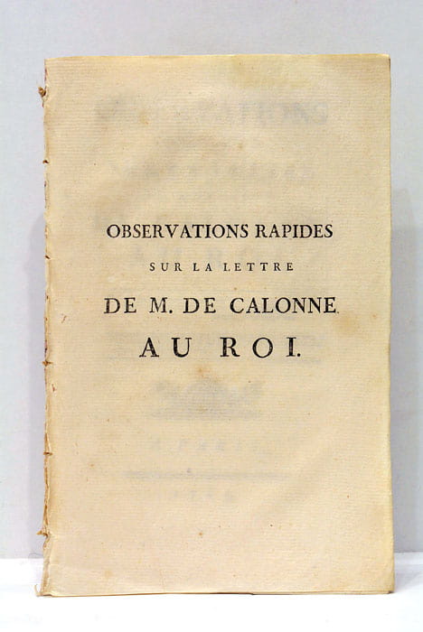 Observation rapides sur la Lettre de M. de Calonne au …