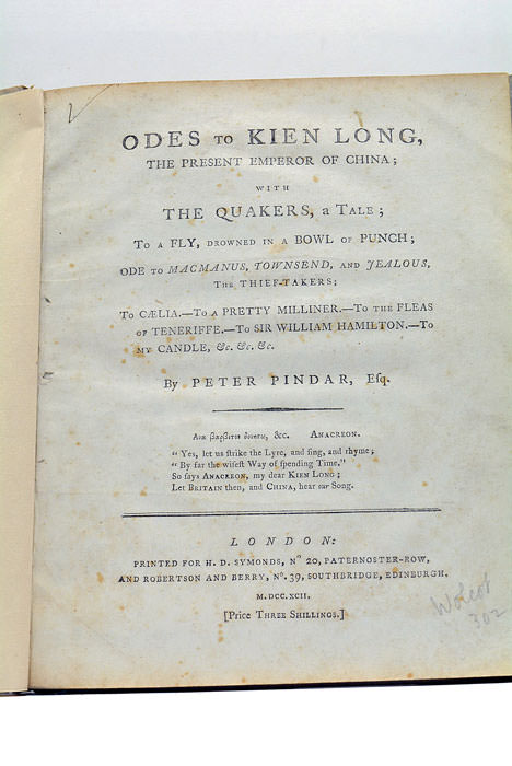 Odes to Kien Long, The Present Emperor of China; With …