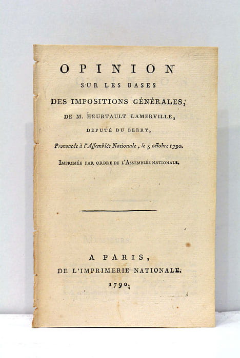 Opinion sur les Bases des Impositions générales.