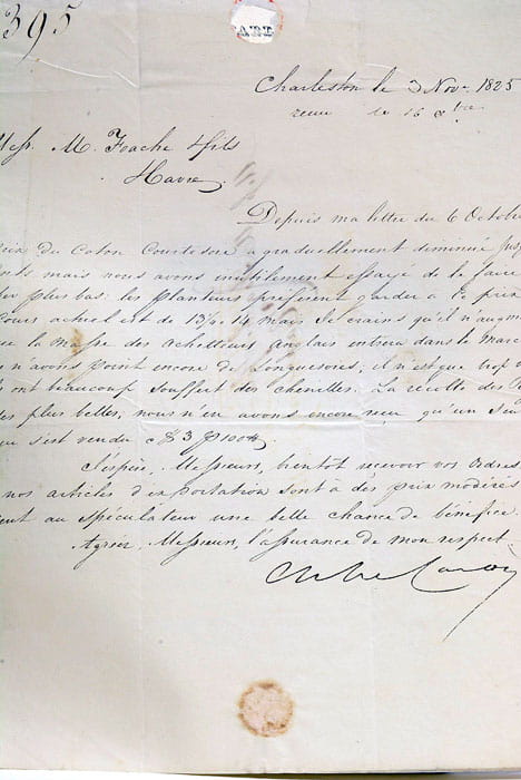 Prix courant - Charleston, le 3 Septembre 1825.